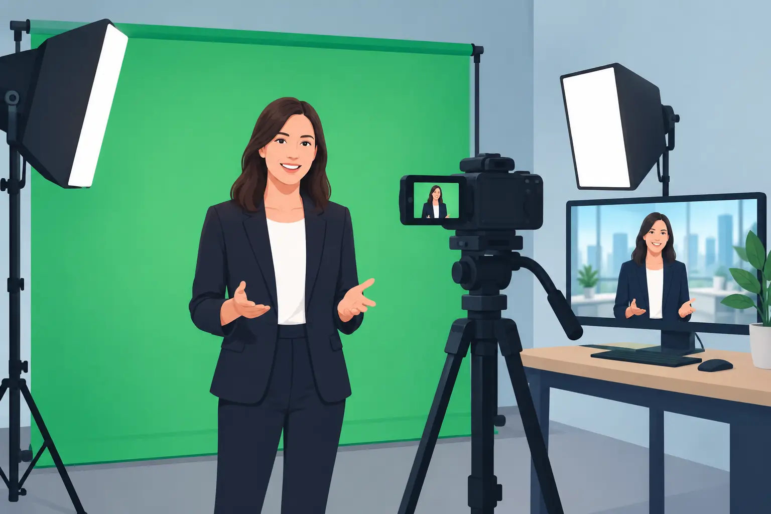 Green Screen Studio for Natural-Looking Video